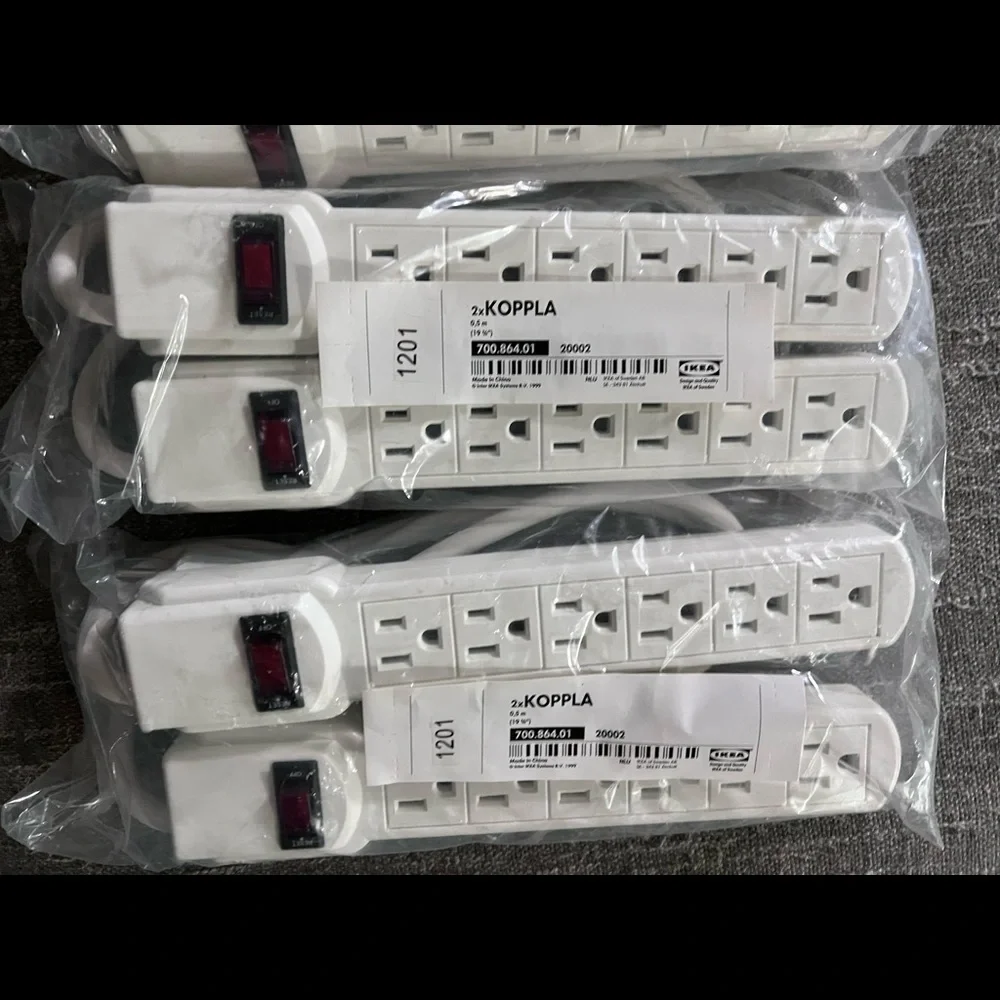 Selling IKEA KOPLLA 2pk power strips 6 outlet they are in sealed packaging